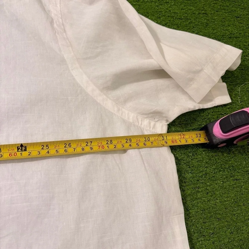 Polo Ralph Lauren Classic White Button Up Preppy Shirt 3XL Tall Linen/Cotton